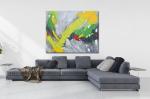 Buy authentic abstract XXL art painting with structures - 1437